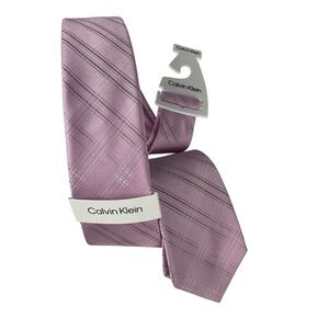 Calvin Klein Men's Pink Plaid Tie NWT